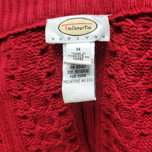 Talbots Red Cable Knit Sweater - Picture 5 of 5